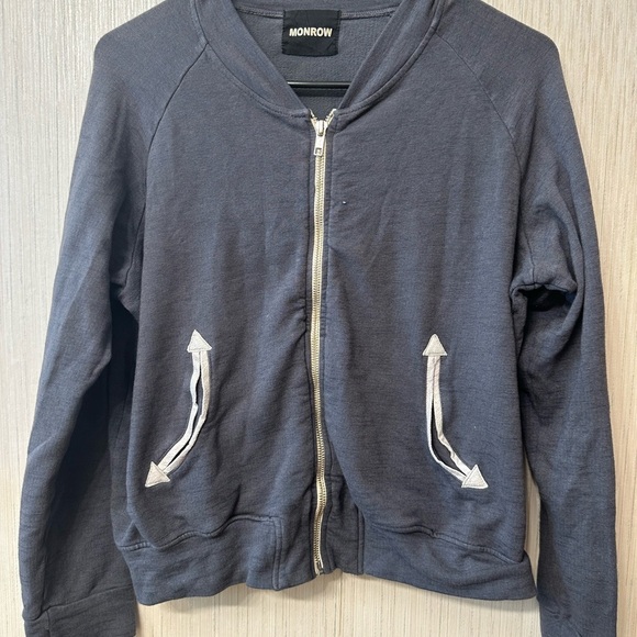 Monrow Gray Zip-Up Jacket size M - Picture 2 of 5